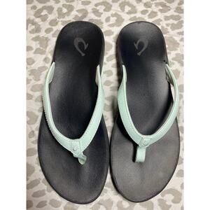 OluKai Women’s Leather Beach Sandals Size 7 Quick‑Dry Preowned